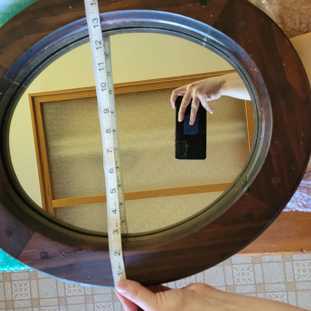 Round Wood Wall Mirror